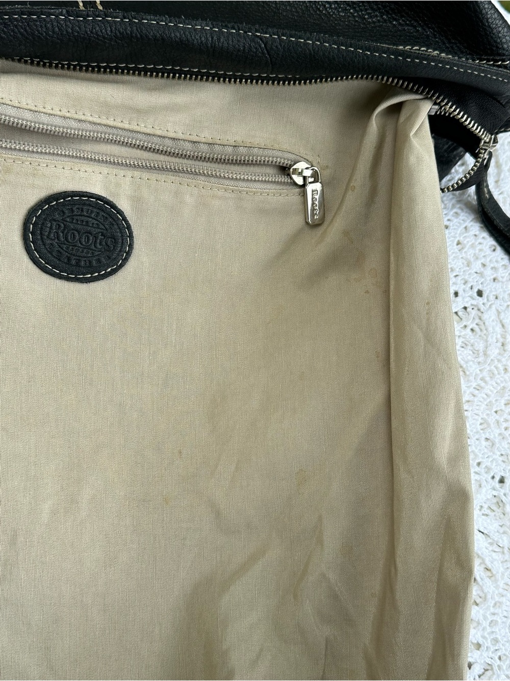 Vintage Roots Black Leather Slouchy Hobo Crossbody Bag - Picture 15 of 16